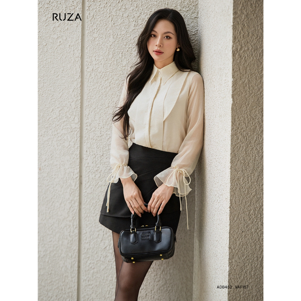 RUZA - Áo sơ mi nữ tay dài thiết kế RUZA kiểu dáng sang trọng thời trang công sở thanh lịch ADB452
