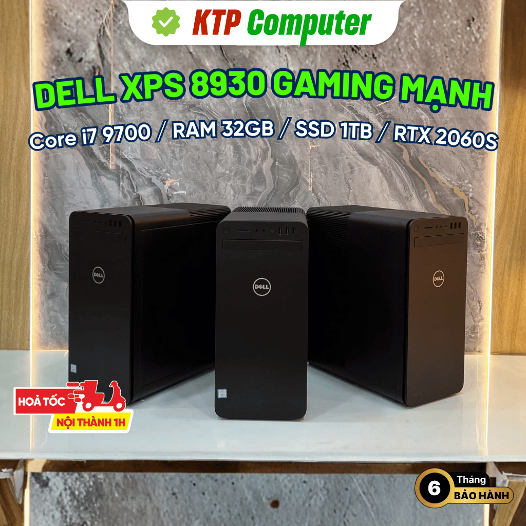 Dell XPS 8930 Gaming Hiệu Năng (i7 9700 / RAM 16/32GB / SSD 256GB-1TB / RTX 2060S / Renew Fullbox)