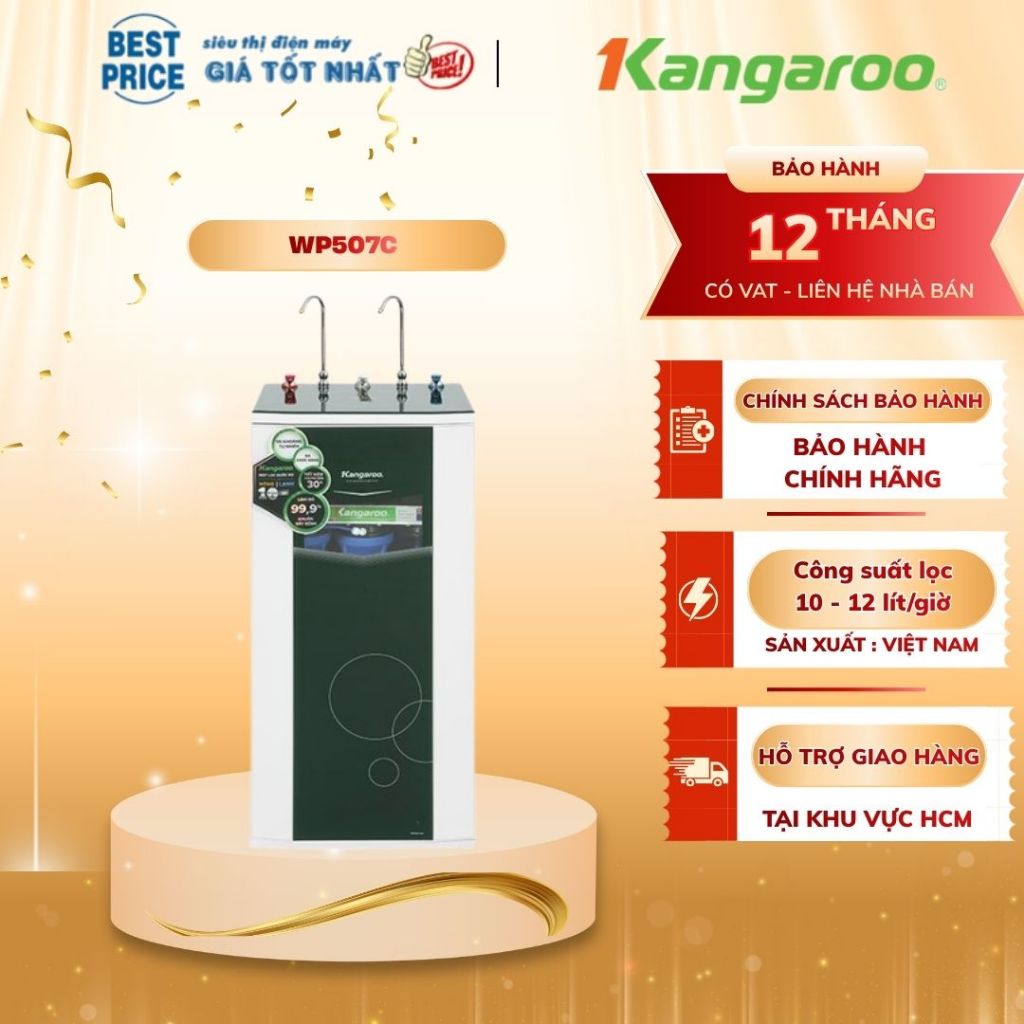 KG10A3 Máy lọc nước RO nóng lạnh Kangaroo 10 lõi  2 vòi, 3 chức năng Nóng – RO – Lạnh KG10A3