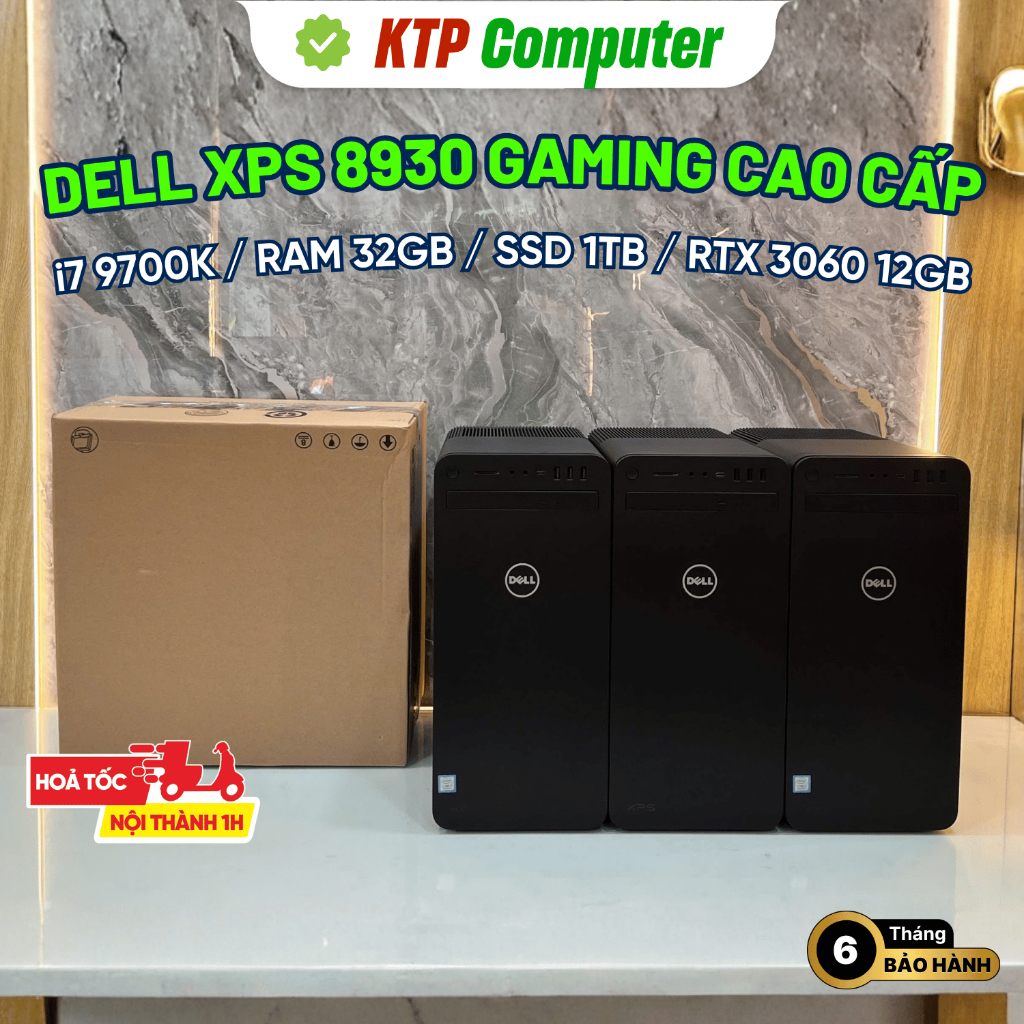 Dell XPS 8930 Gaming Cao Cấp (i7 9700K / RAM 16-32GB / SSD 512-1TB / RTX 3060 12GB / Renew Fullbox)