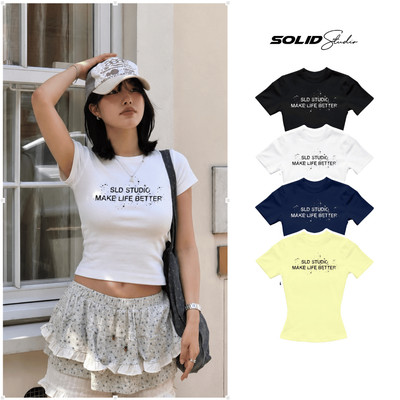 Áo Thun Nữ Ôm Body In Chữ Makelife Solid Studio Local Brand Dáng Croptop Co Giãn Tôn Dáng - TS74