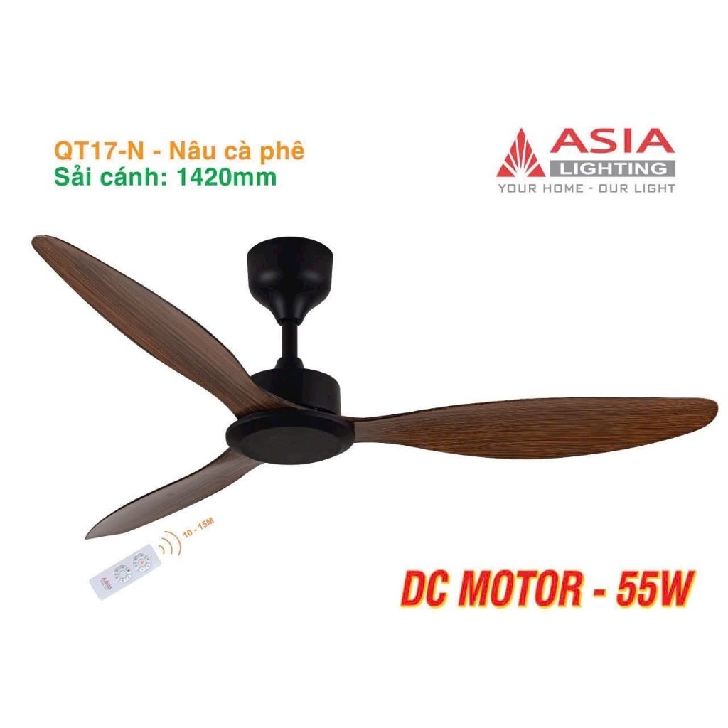Quạt trần 3 cánh cao cấp tân cổ điển chính hãng Asia