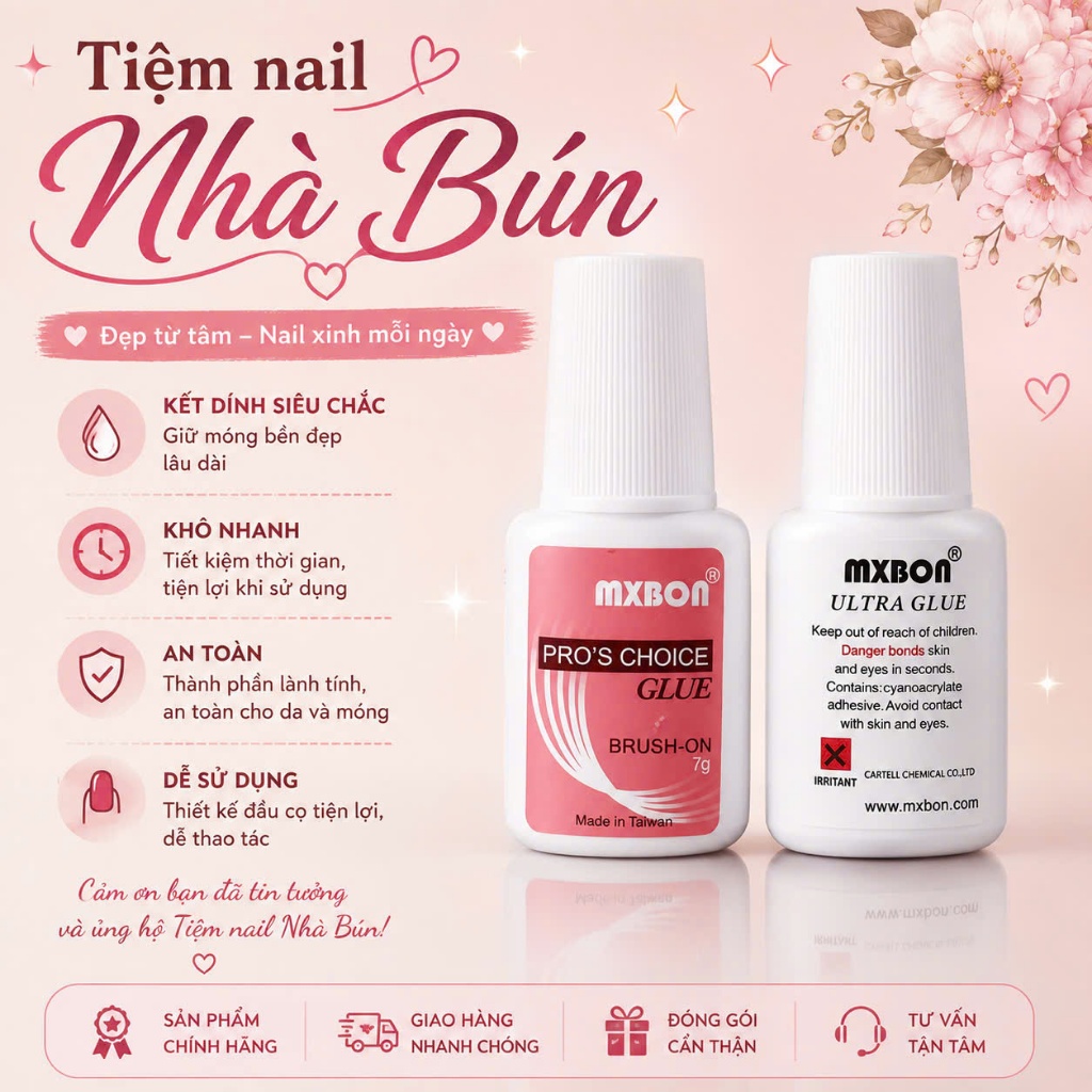 Keo Mxbon , keo dán móng Mxbon