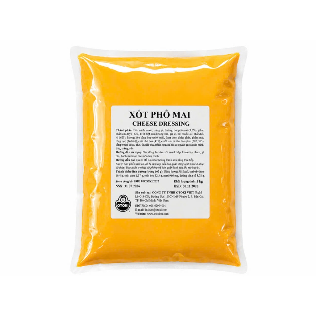 Sỉ Xốt phô mai (cheese dressing), sốt phô mai chấm snack, gà rán, khoai tây chiên Ottogi 1kg