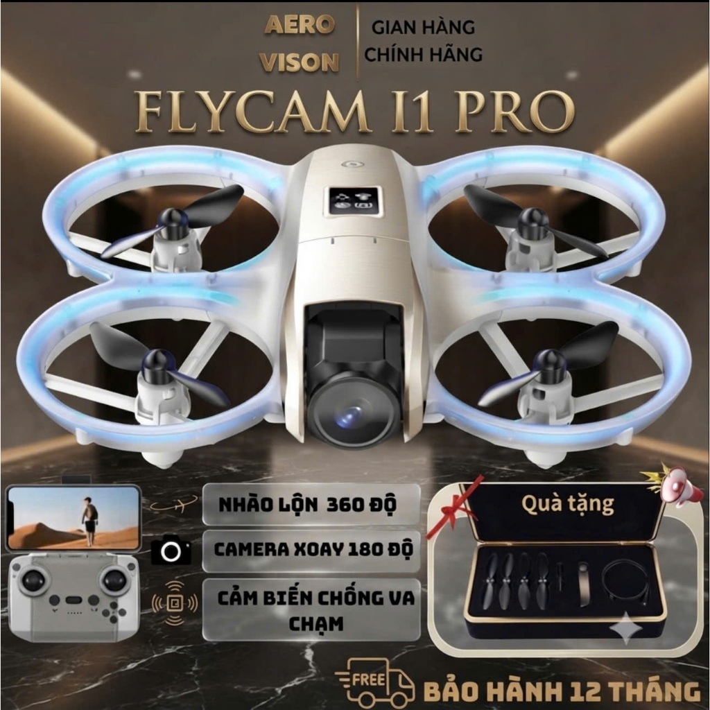 Flycam i1 Pro giá rẻ, Camera 4k, nhỏ gọn dễ điều khiển, FPV cao cấp, Flycam mini, drone flycam