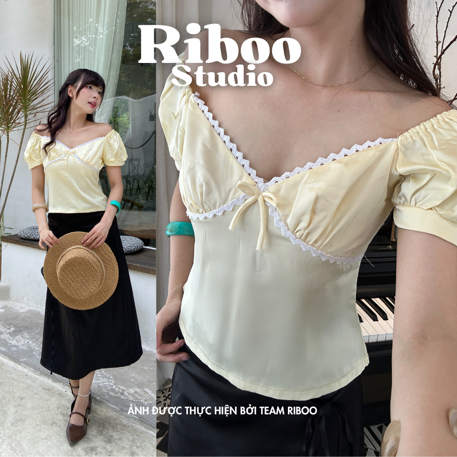 [Sẵn-Hoả tốc HCM] Áo Cổ Tim Phối Ren Lụa Tô Châu Siêu Xinh Dễ Phối Đồ Chất Siêu Đẹp - AO014
