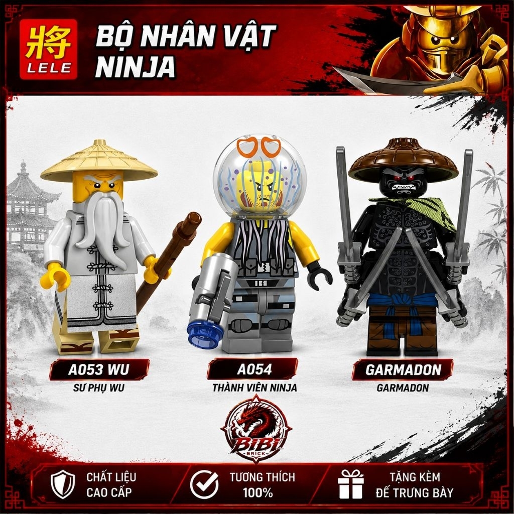 [IN LƯNG][Sẵn Hàng]Wu Garmadon Mô hình lắp ghép-Minifigures Ninjago Movie-Đồ chơi lắp ráp