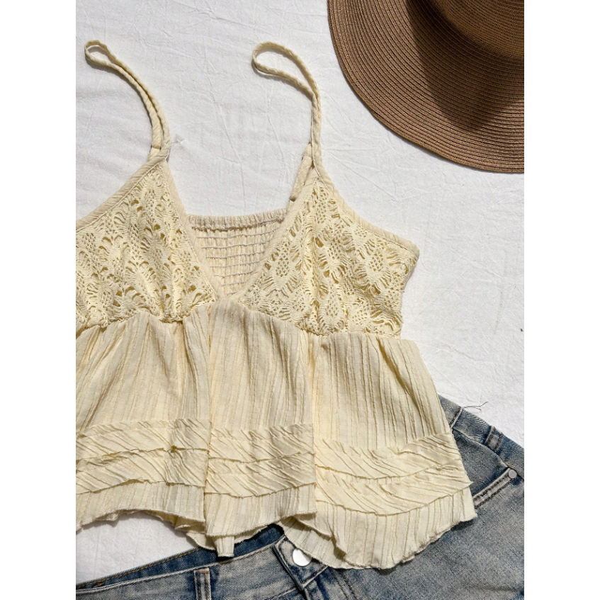 L12.Studio| Sleeveless Patchwork Lace Tank Top Casual Summer