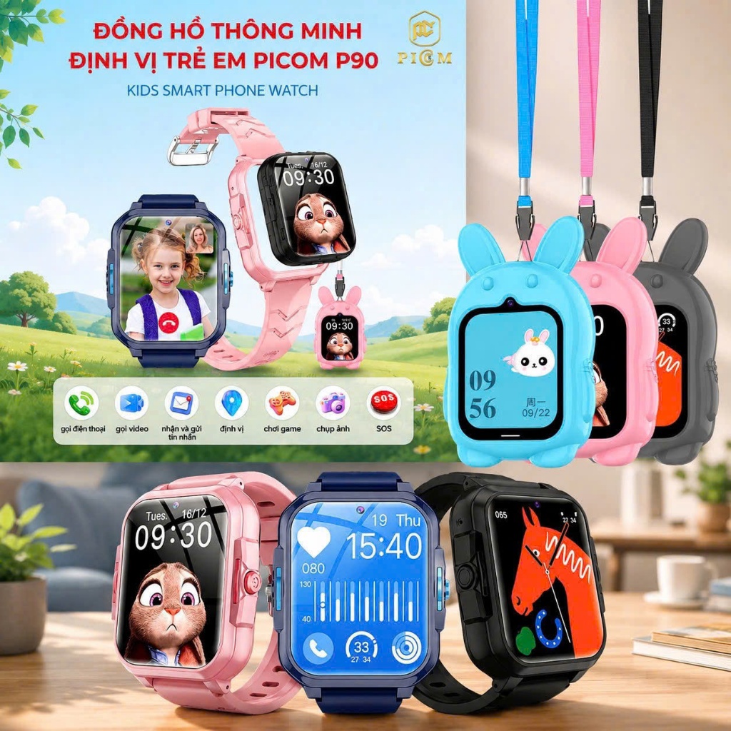Đồng hồ định vị trẻ em Picom P90 có Camera gọi video Call