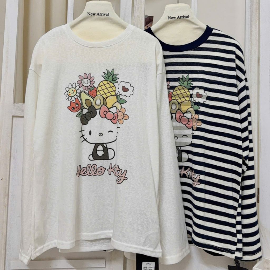 (Hàng QC-Bao Chất)#F89023▫️[Freesize] Áo Pull Cổ Tròn Dài Tay Hình Hello Kitty Siêu Xinh Chất Đẹp Ul