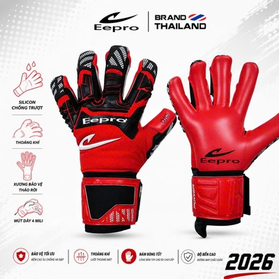 Găng tay thủ môn Eepro 2026 Thailand có khung xương bảo vệ ngón tay tháo lắp tùy ý mút latex