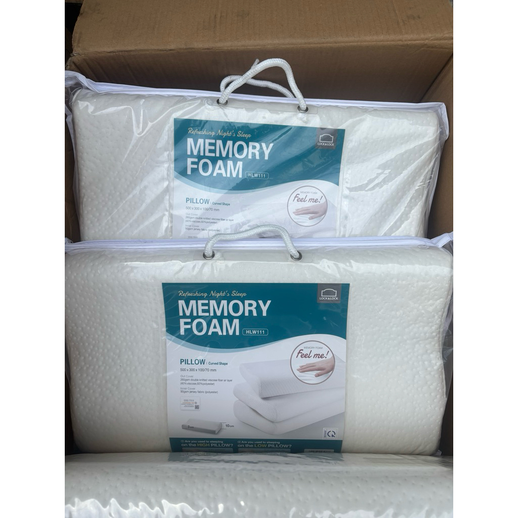 🍓🍓GỐI MEMORY FOAM 50D HÌNH CONG LOCK&LOCK-HLW111