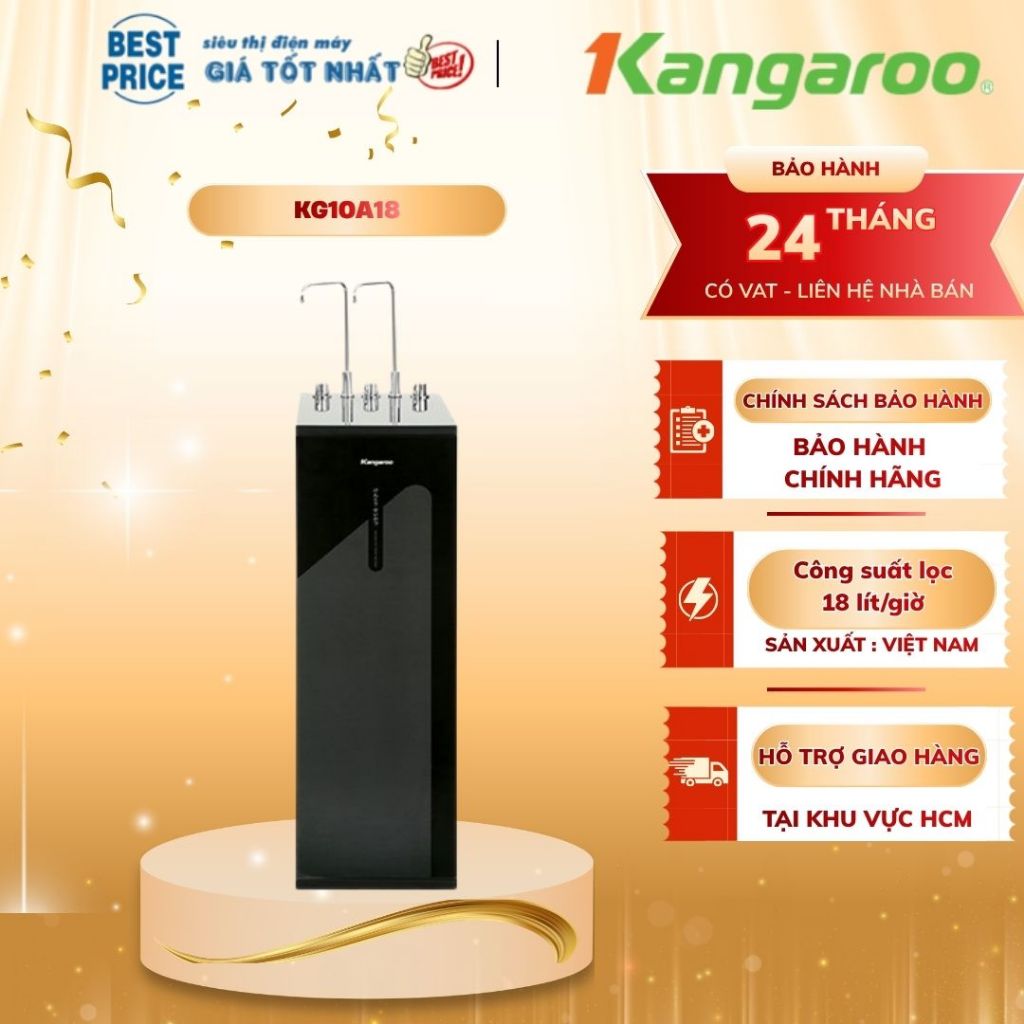 KG10A18 Máy Lọc Nước 10 Lõi Lọc Kangaroo – RO Nóng Lạnh, Làm Lạnh Block, Tạo Nước Kiềm KG10A18