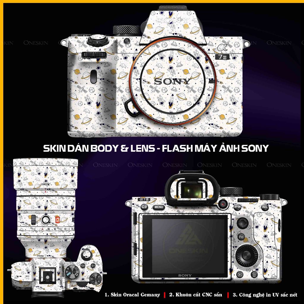 Dán Skin Pattern Galaxy Sony A6000/6100/6200/6300/6400/6500/6600/6700/A75/ZV1/ZVE10/ZV1M2/A7S3,A7R5