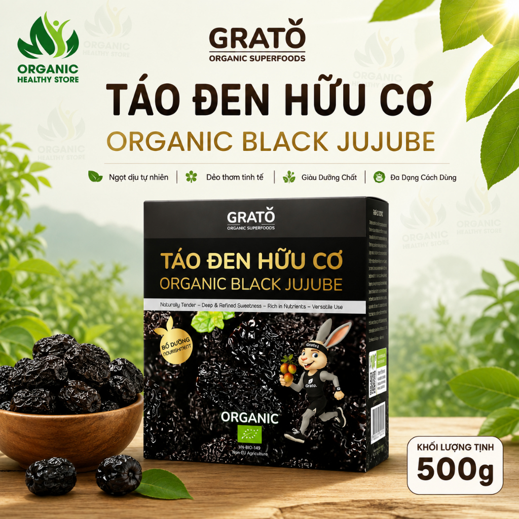 Táo đen hữu cơ Grato/ Organic Life/ Green Nature Black Jujube