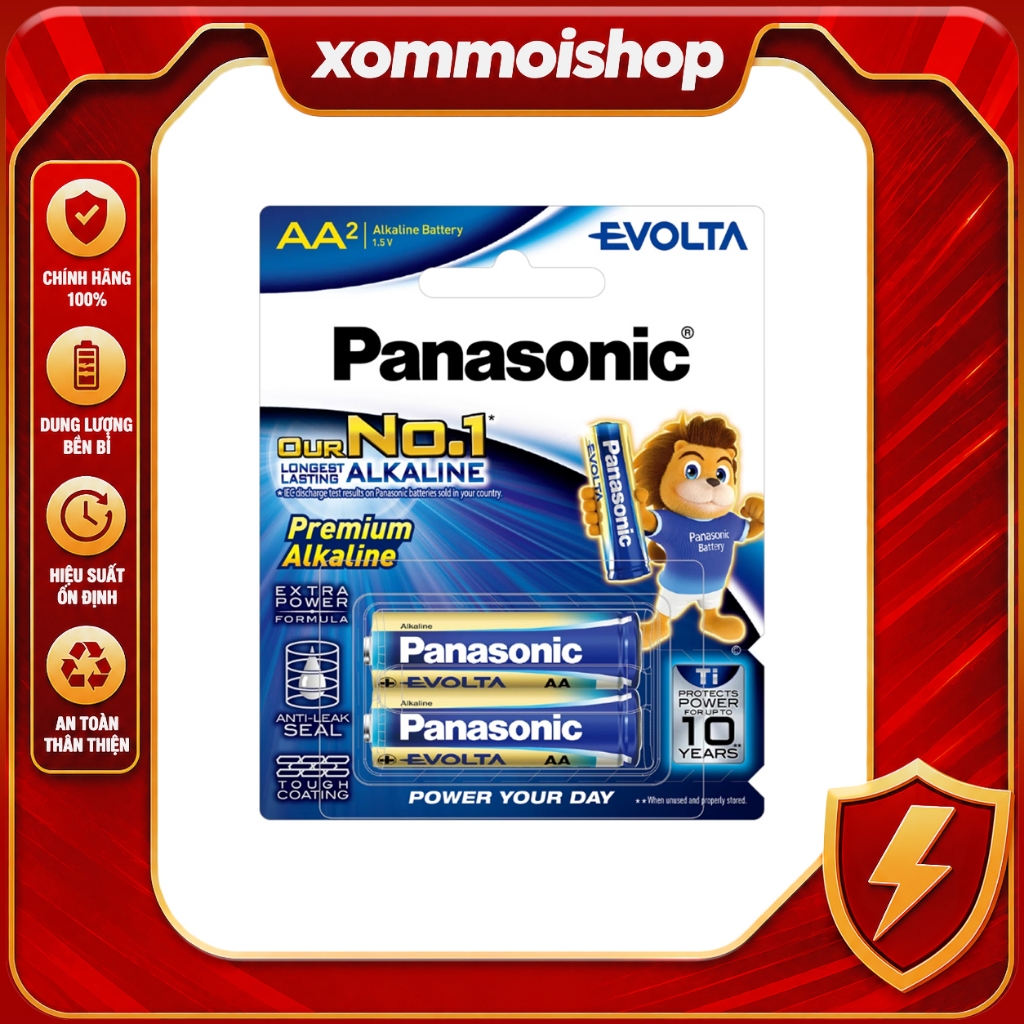 Vỉ 2 Pin Panasonic Evolta AA cao cấp