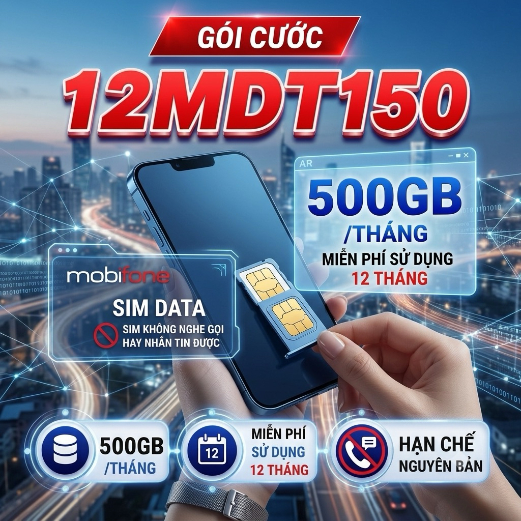 [Rẻ Vô Địch] 12MDT150, 6MDT150, 12MDT50, MDT350, MDT255, Sim 5G Mobifone tốc độ cao, có làm esim 500