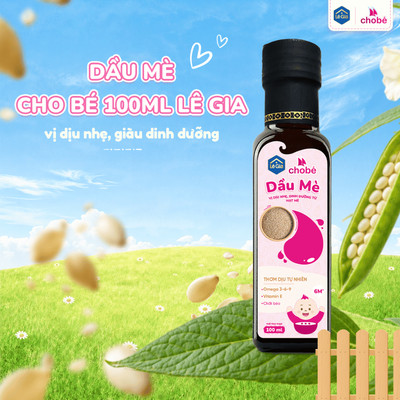 Dầu ăn dặm cho bé Lê Gia - dinh dưỡng từ hạt tự nhiên chai thủy tinh 100ml