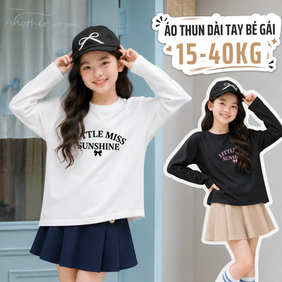 Áo thun dài tay bé gái in hình dễ thương cho bé từ 15-40kg - Áo thu đông trẻ em Loza Kids - KT002
