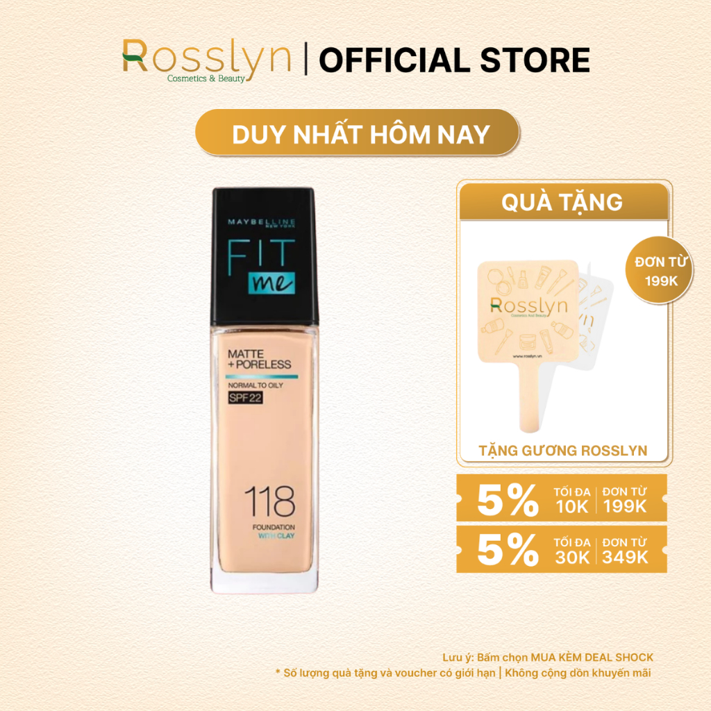 Kem Nền Maybelline SuperStay Foundation + Superstay Lumi Matte 30H+ Fit Me Che Phủ, Bền Màu Lâu Trôi