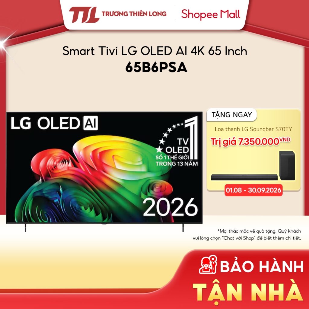 65B6PSA | 65B5PSA - Smart Tivi OLED LG AI 4K 65 inch OLED 65B6PSA | 65B5PSA [FREESHIP HCM]