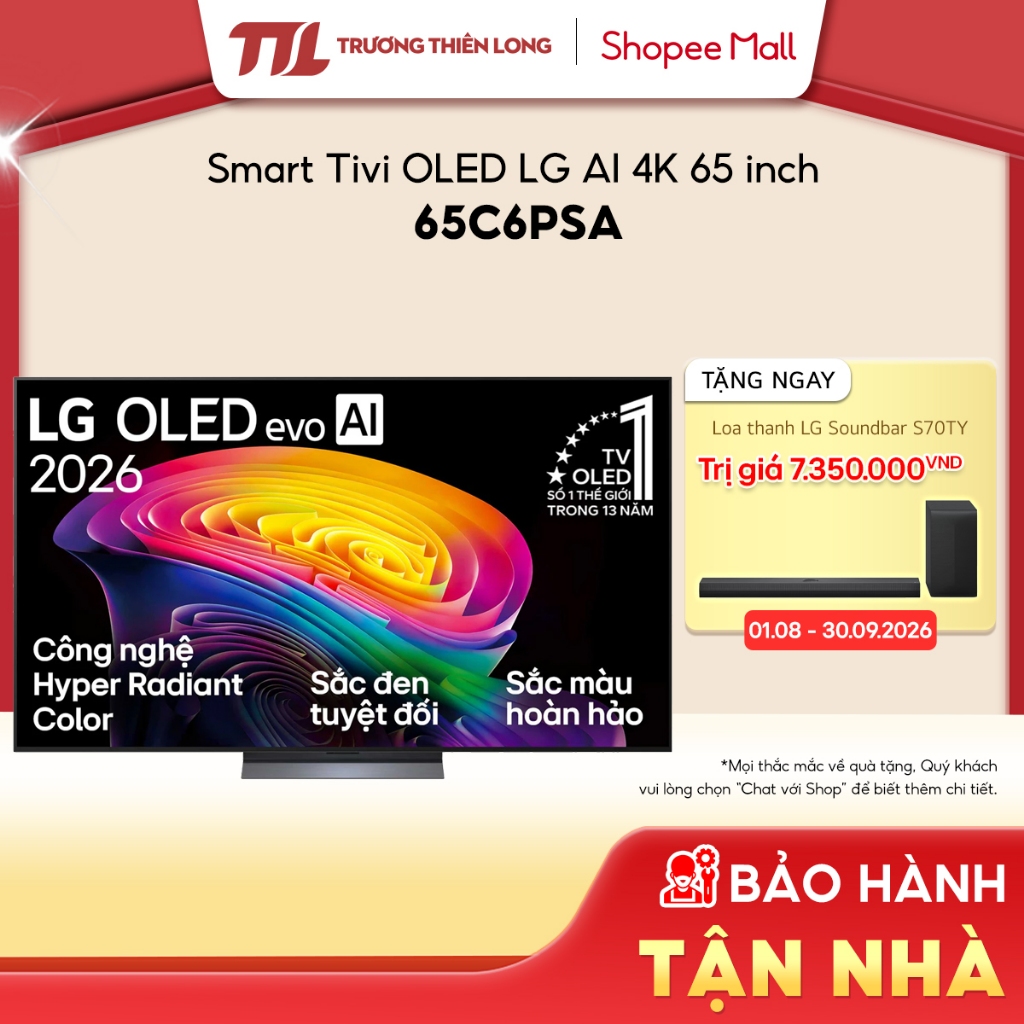 65C6PSA | 65C5PSA - Smart Tivi OLED LG evo AI 4K 65 inch OLED 65C6PSA | 65C5PSA [FREESHIP HCM]