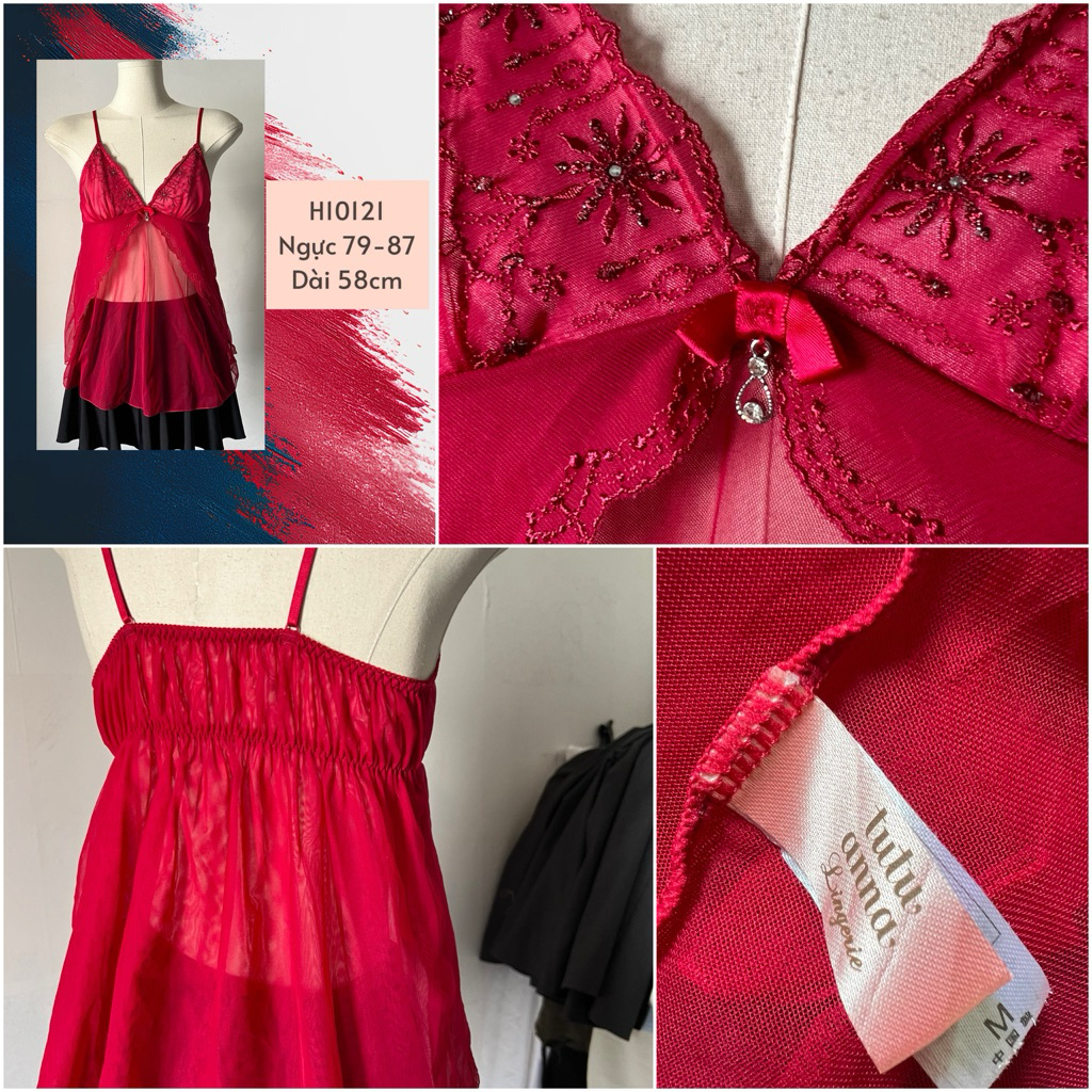 [15/08] đồ ngủ sleepdress váy ngủ Nhật 2hand VÁY DÂY 34 78 79 91 10
