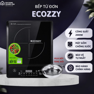 Bếp Từ Đơn ECOZZY 2000W 7 Chế Độ Nấu, Mặt Gốm Cao Cấp Chống Xước, Tiết Kiệm Điện, Tự Ngắt An Toàn