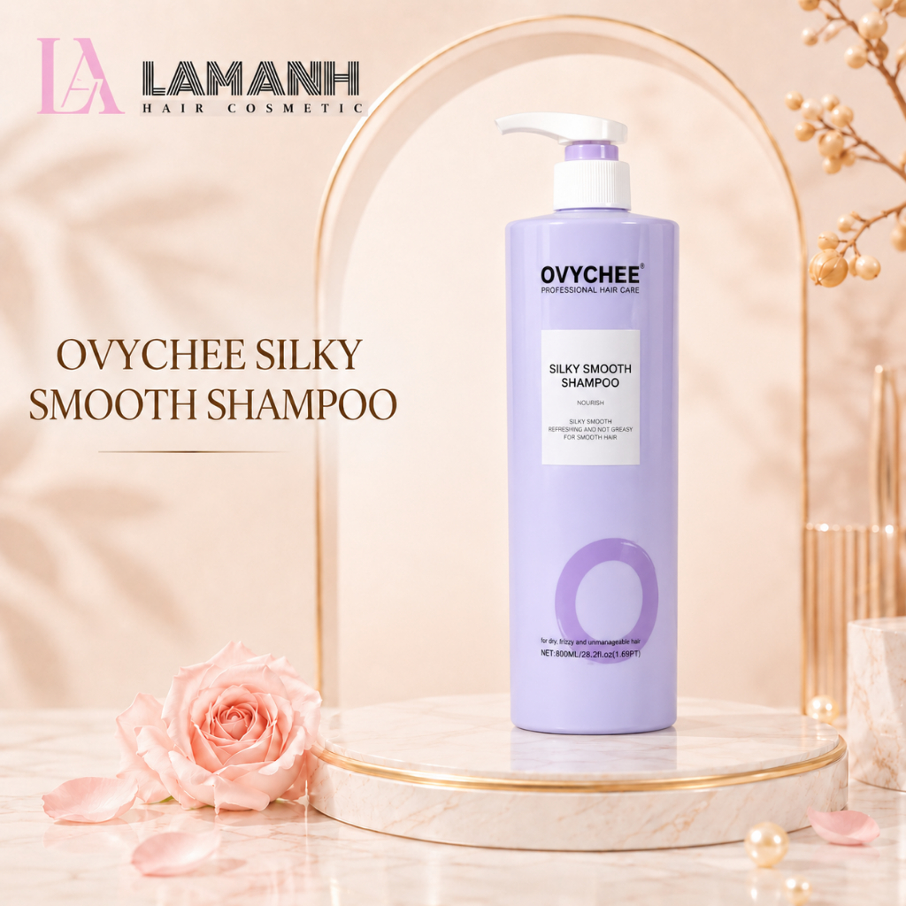 Dầu Gội Ovychee Silky Smooth 500ml–1000ml, Làm Sạch Da Đầu, Dưỡng Tóc Mềm Mượt, Giảm Khô Xơ