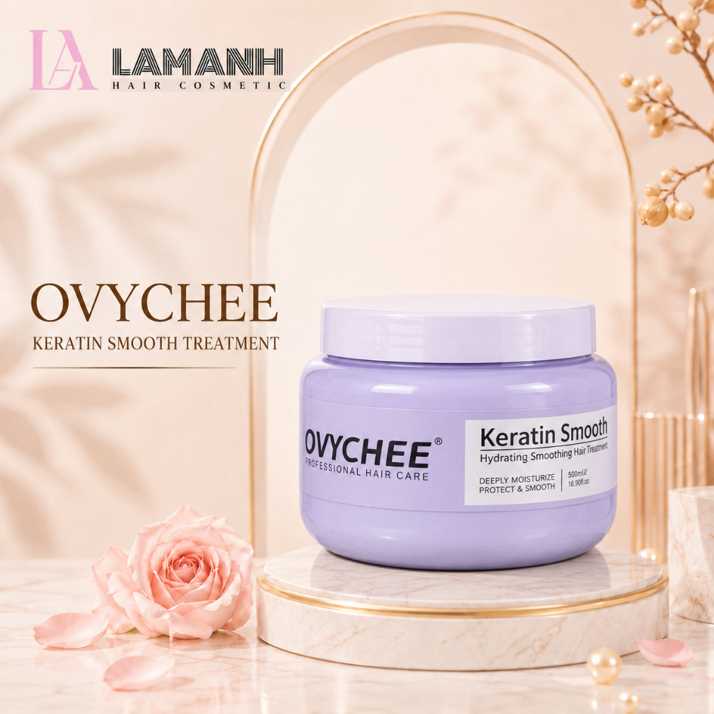Kem Ủ Tóc Ovychee Keratin Treatment 500ml, Dưỡng Tóc Mềm Mượt, Hỗ Trợ Giảm Khô Xơ