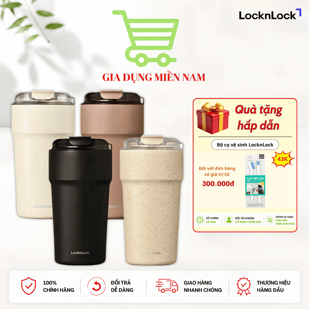 Bình giữ nhiệt LocknLock Metro cafe 500ml - Màu đen, trắng, nâu, ngà - LHC4357