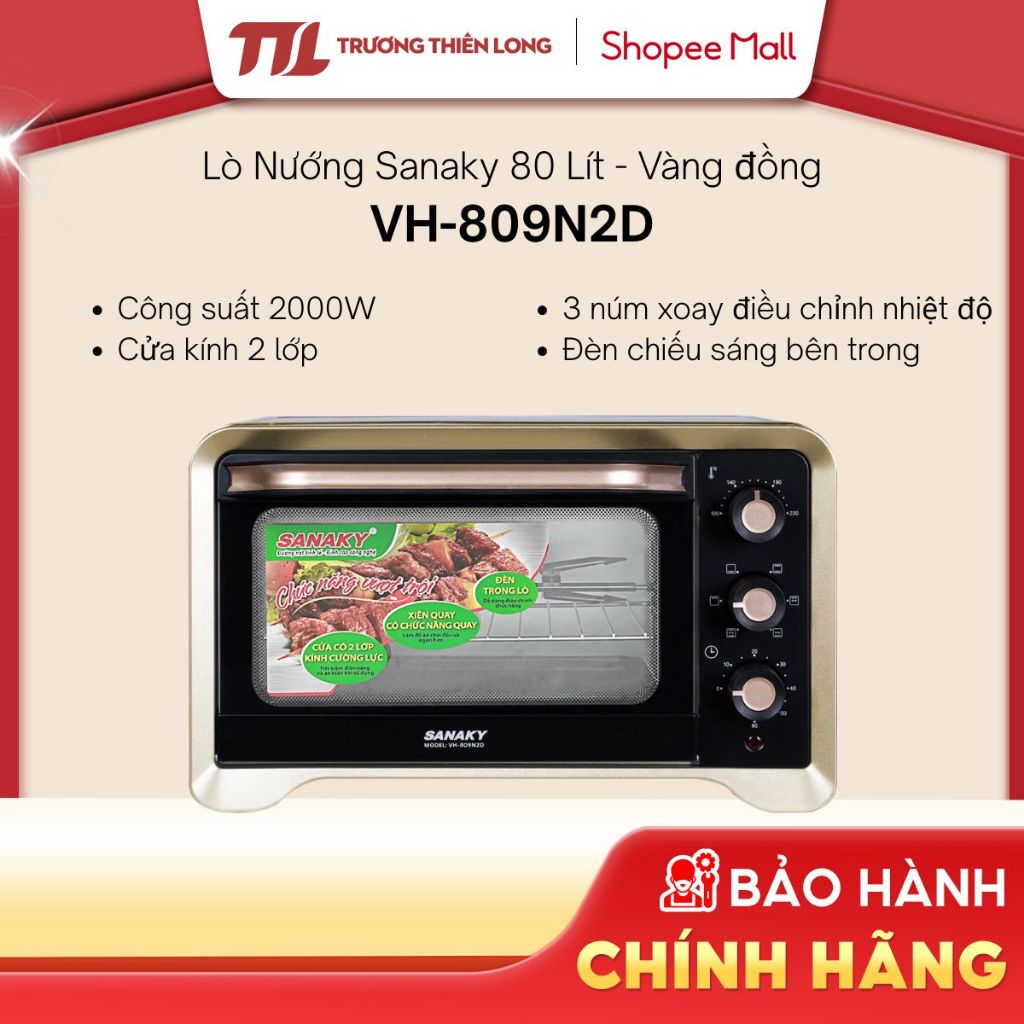 Lò Nướng SANAKY 80L VH-809S2D / VH-809N2D (LN.VH809S2D - LN.VH809N2D) [TOÀN QUỐC]