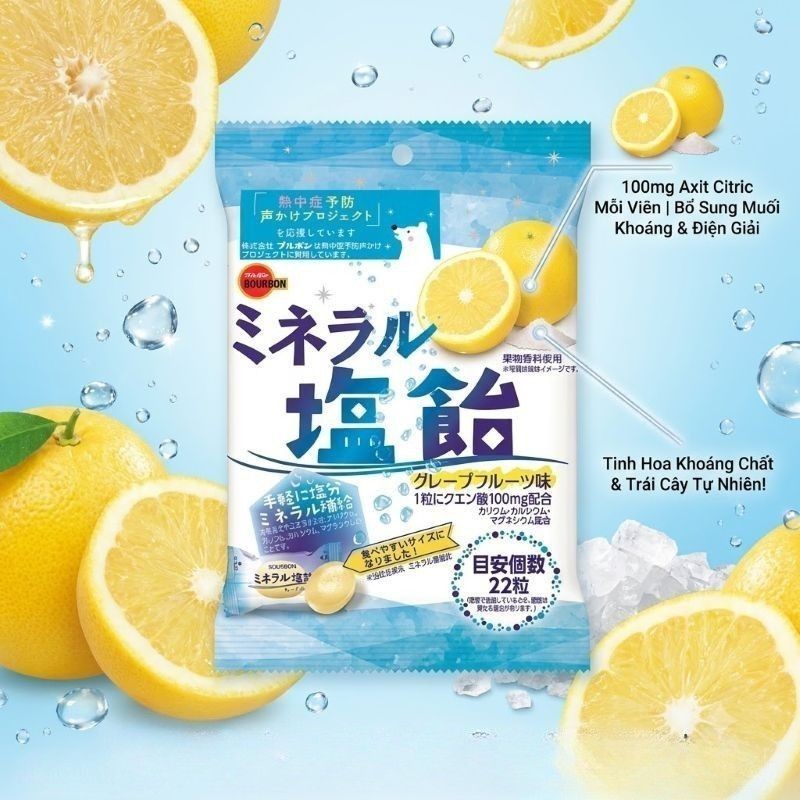 Kẹo Muối Khoáng BOURBON Nhật Bản Vị Chanh