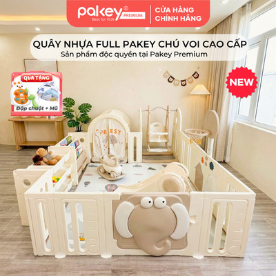 [NEW 2026]Bộ Quây Cũi Nhựa Full Set PAKEY Hình Chú Voi Đa Dạng Trò Chơi Cho Bé Yêu, Quây Nhựa Cao Cấp Cao 66cm Vượt Trội