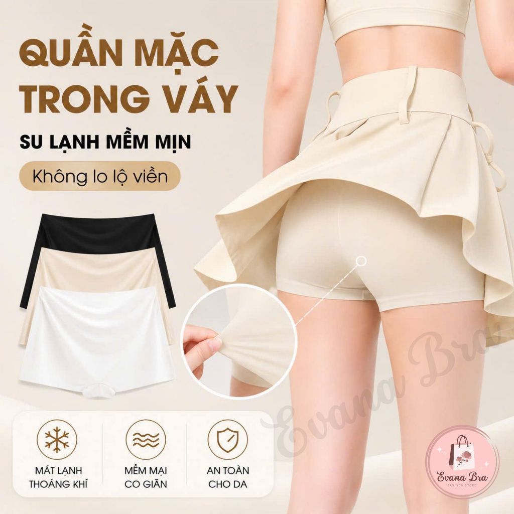Quần lót su đúc, quần mặc trong váy mềm mịn không lộ viền siêu mát QS105