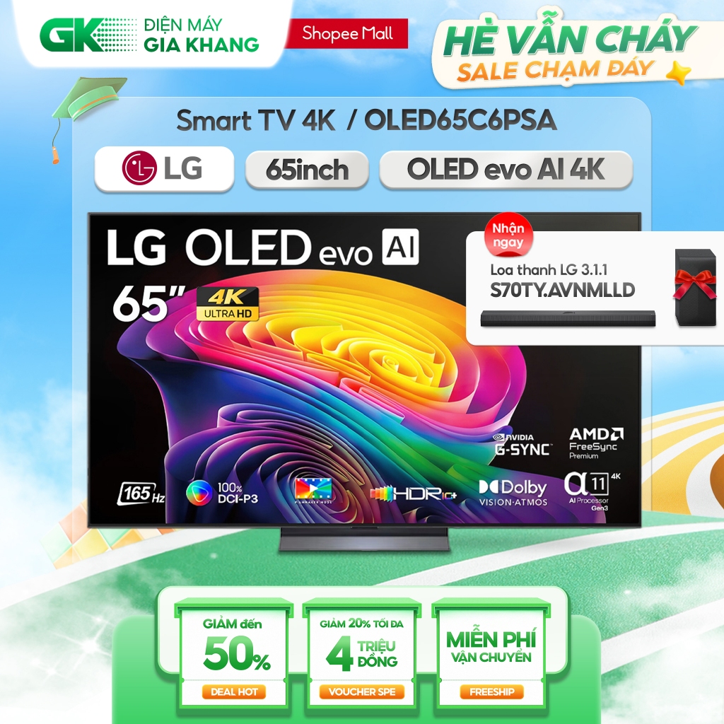 Smart Tivi LG 65 Inch OLED evo AI 4K 65C5PSA | 65C6PSA [Freeship HCM]