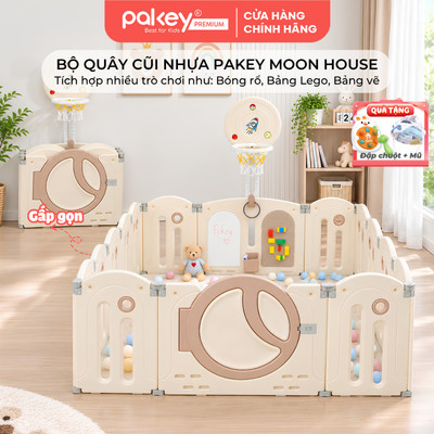 Bộ Quây Cũi Nhựa Pakey Premium Moon House Cho Bé, Tích Hợp Bảng Lego Kèm Bảng Vẽ Giúp Bé Phát Triển Toàn Diện