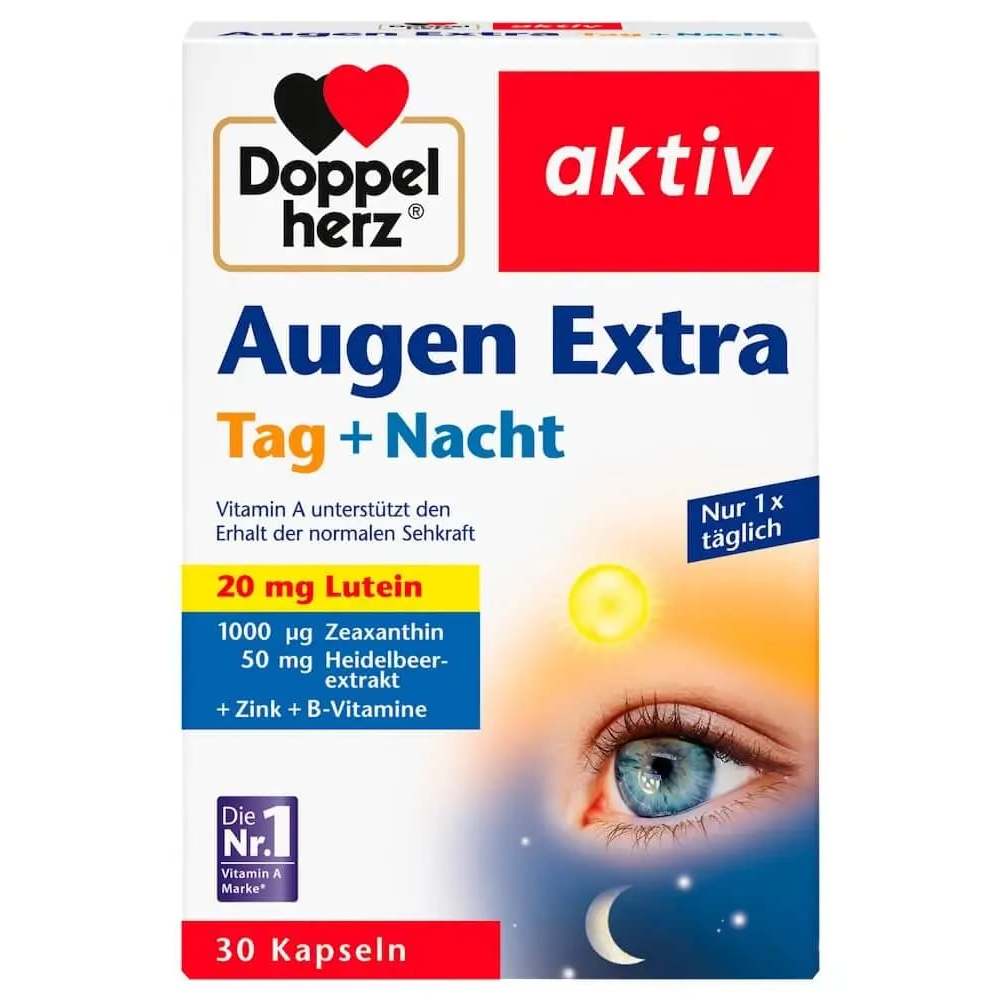 [Hàng Đức] Viên Uống Bổ Mắt Doppelherz Aktiv Augen Extra Tag + Nacht 30 viên