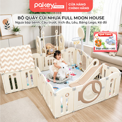 Bộ Quây Cũi Nhựa Full PAKEY Moon House Đa Dạng Trò Chơi Thú Vị Cho Bé Chiều Cao Lên Tới 63cm, Bảo Hành Trọn Đời