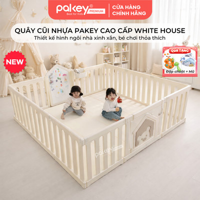Quây Cũi Nhựa PAKEY Cao Cấp White House Chiều Cao 67cm Tạo Không Gian Vui Chơi An Toàn Cho Bé - Bảo Hành Trọn Đời
