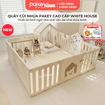 [NEW 2026] Quây Cũi Nhựa Cho Bé Pakey Hình Ngôi Nhà Dễ Thương, Tích Hợp Bảng Vẽ, Nhà Lều Bé Yêu Vui Chơi Thỏa Thích