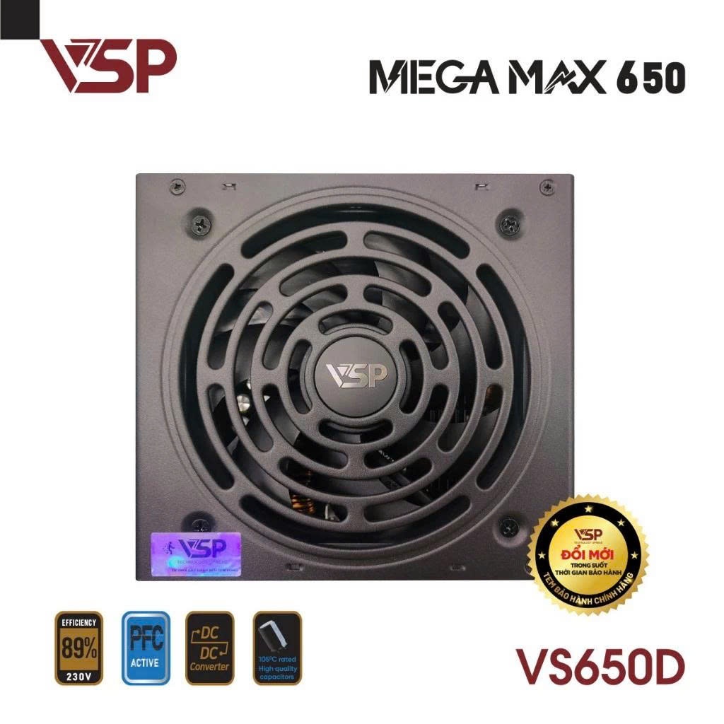 Nguồn máy tính 650W VSP MegaMAX VS650D Chính Hãng Giá Tốt