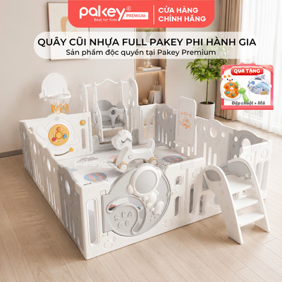 [MỚI] Quây Cũi Nhựa Pakey Phi Hành Gia Cao Cấp, Quây Cũi Nhựa Nguyên Sinh An Toàn, Kết Hợp Nhiều Trò Chơi Cho Bé