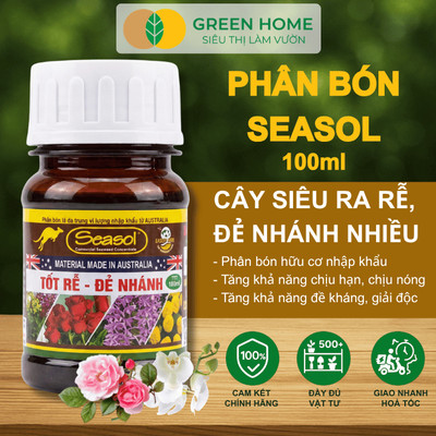 Phân Bón Kích Rễ SEASOL GreenHome, Hũ 100ml, Nhập Khẩu Úc – Phục Hồi Rễ, Kích Chồi, Cây Khỏe Mạnh