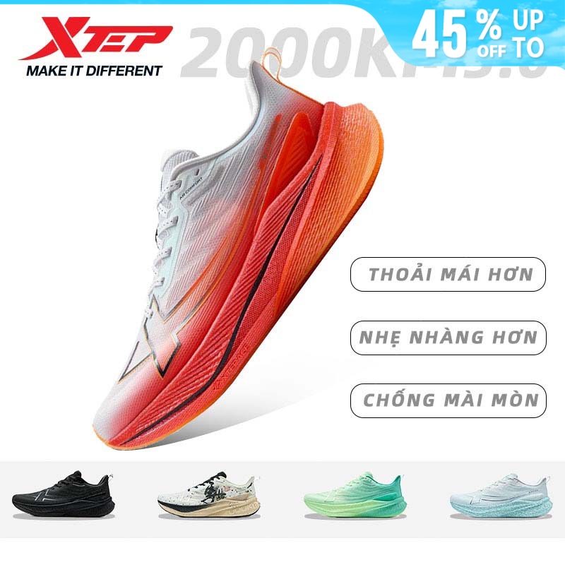 【xtep】2000KM 3.0 | Giày chạy bộ marathon nữ giảm chấn hiệu quả, mặt lưới thoáng khí và bền bỉ.