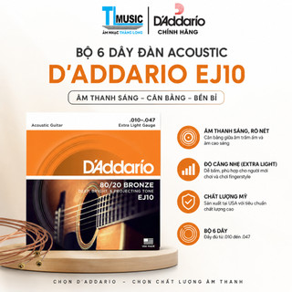 Chính hãng Dây guitar acoustic D'addario EJ10