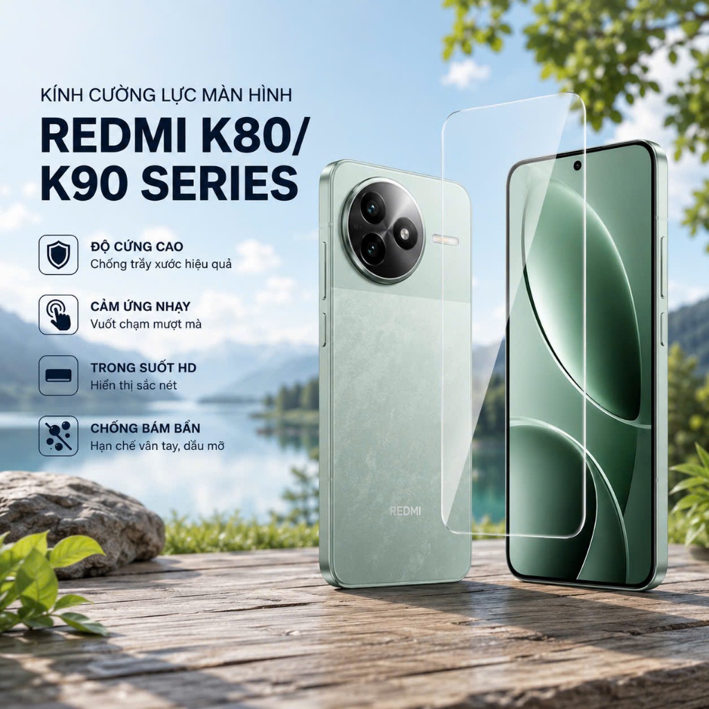 Kính Cường Lực Redmi K80 ULTRA K80 K80 PRO/ K90 ULTRA K90 MAX K90 K90 PROMAX/ K70 ULTRA K70 PRO/ K60