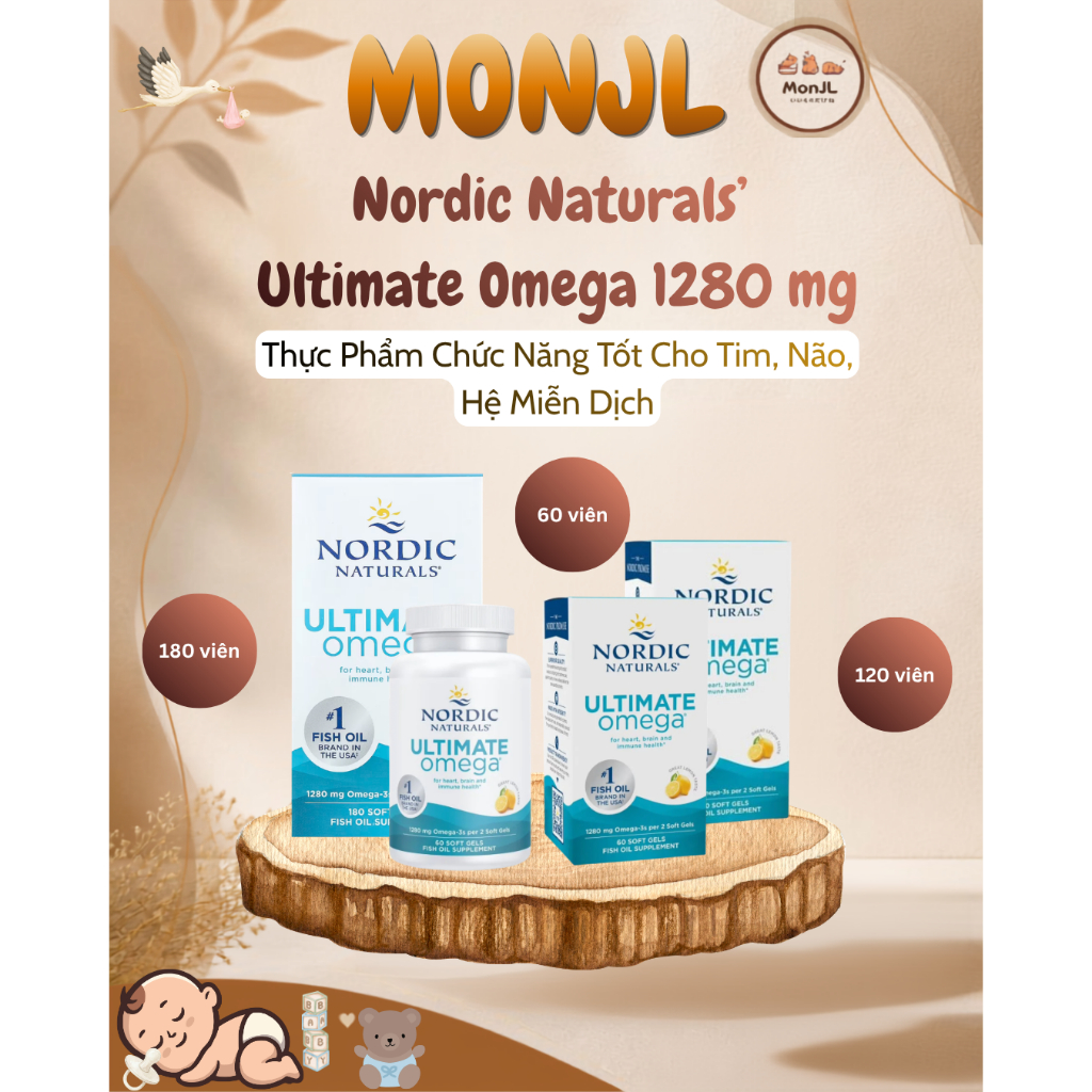 1280mg Viên uống bổ sung Omega 3 Nordic Naturals Ultimate Omega của Mỹ