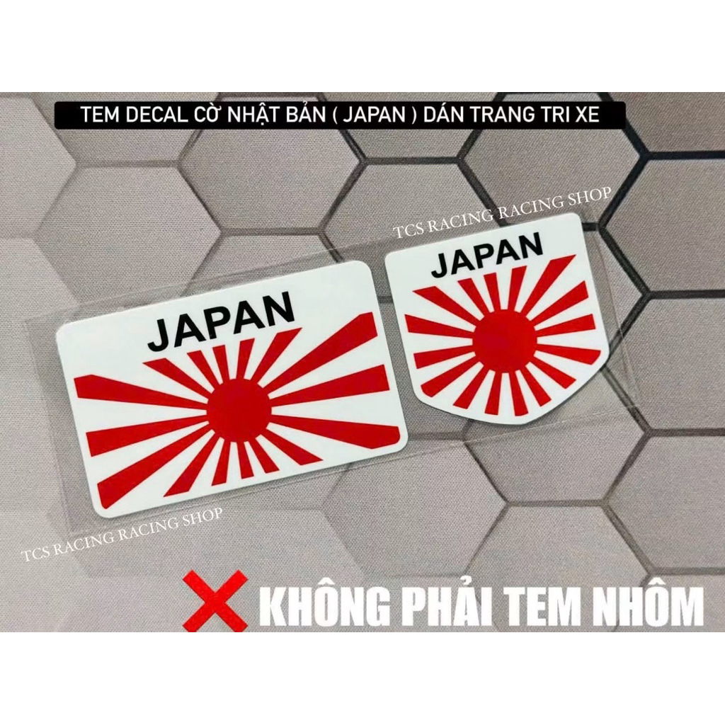 [ 1 TEM ] TEM DECAL CỜ JAPAN IN UV DÁN TRANG TRÍ XE