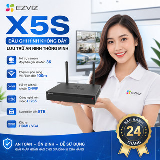 Đầu ghi hình camera IP Wifi  EZVIZ CS-X5S-4 kênh và 8 kênh hỗ trợ lưu trữ ổ cứng tới 8T